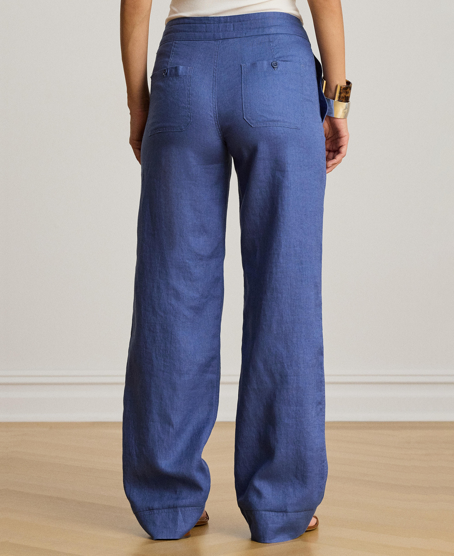 Lauren Ralph Lauren Women's Wide-Leg Linen Pants - Inky Blue