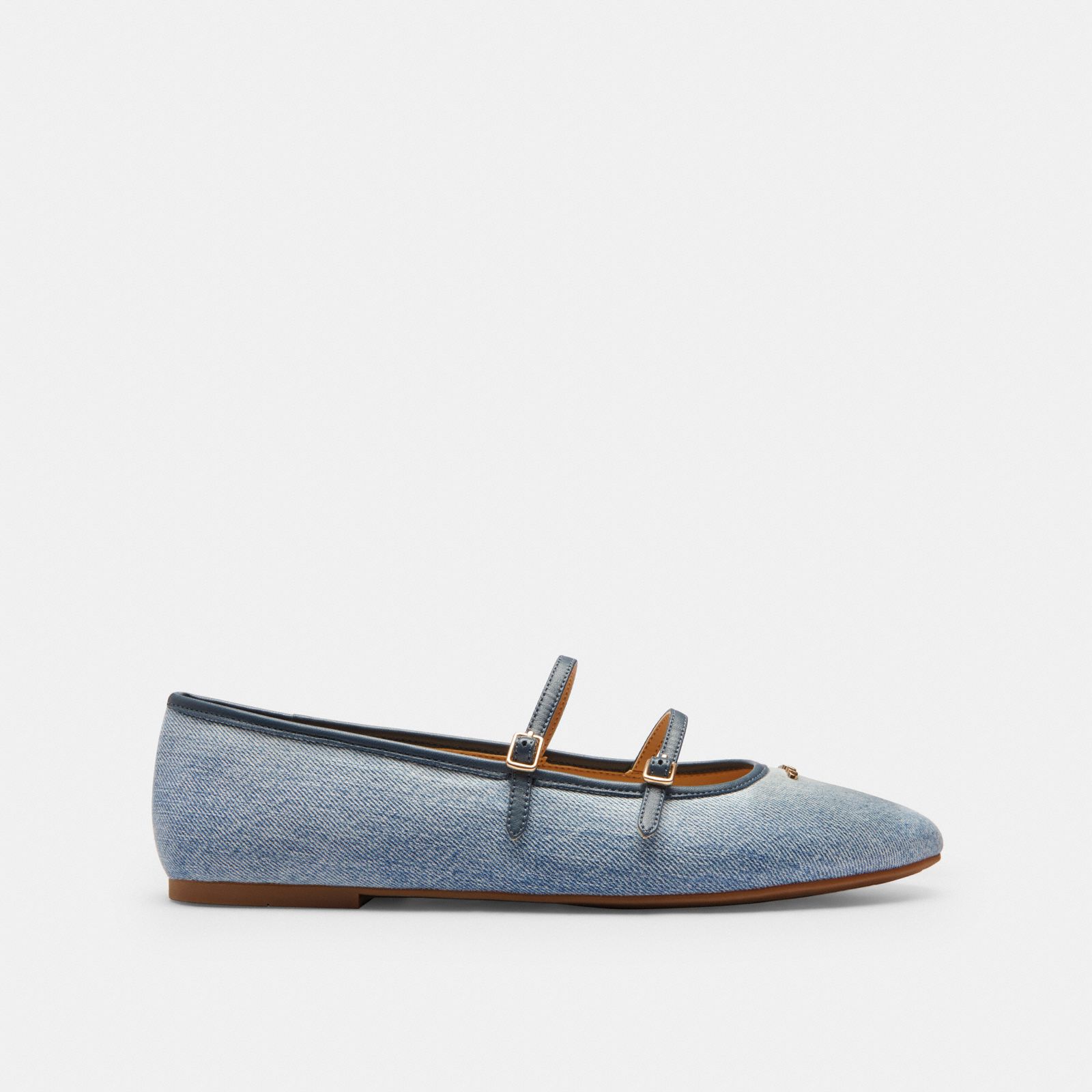 Double Buckle Mary Jane In Loved Denim - Light Denim - view 4