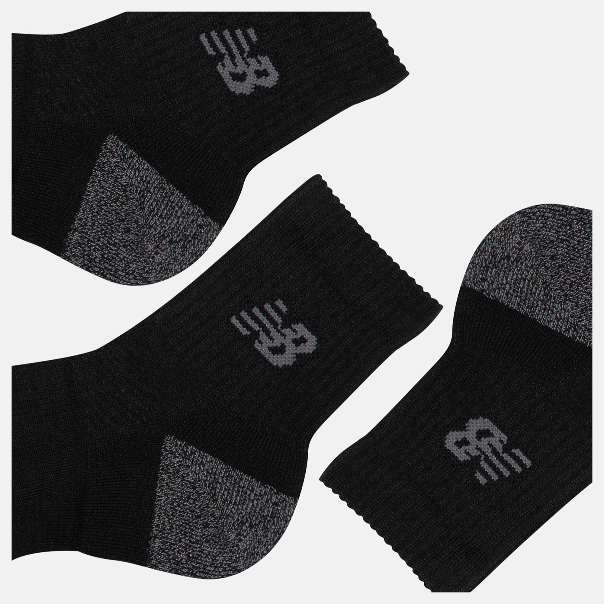 New Balance Active QTR Socks 3 Pack, LAS35204BK
