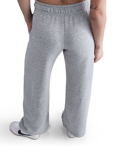 Nike Women's Sportswear Club Fleece Mid-Rise Wide-Leg Sweatpants - Dk Grey Heather/White