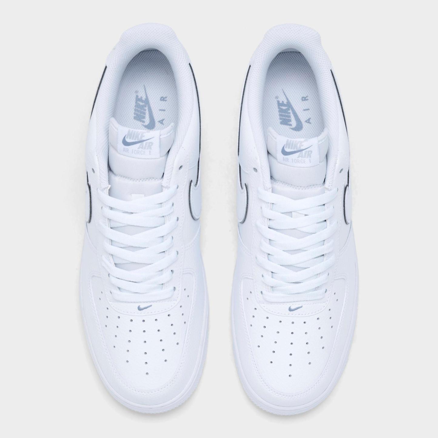 Men's Nithtke Air Force 1 '07 LV8 Casual Shoes - Part 4 - White/Metallic Silver/Wolf Grey/White - Top view