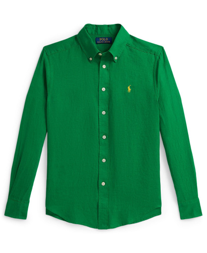 Polo Ralph Lauren Boys' 8-20 Linen Shirt - Cruise Green