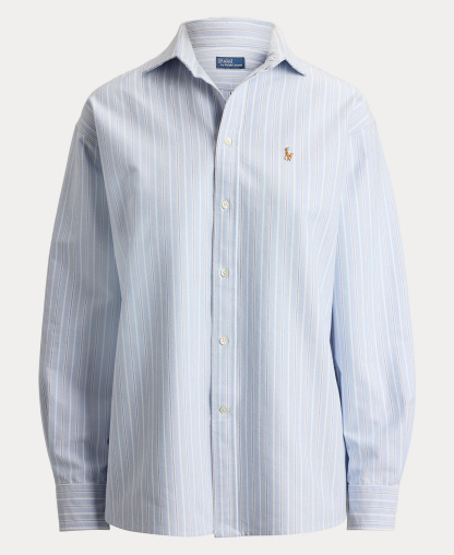 Polo Ralph Lauren Women's Point Collared Relaxed-Fit Shirt - Blue Multi