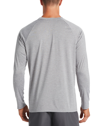 Nike Men's Heather Hydroguard Long Sleeve Swim T-Shirt - PARTICLE GREY