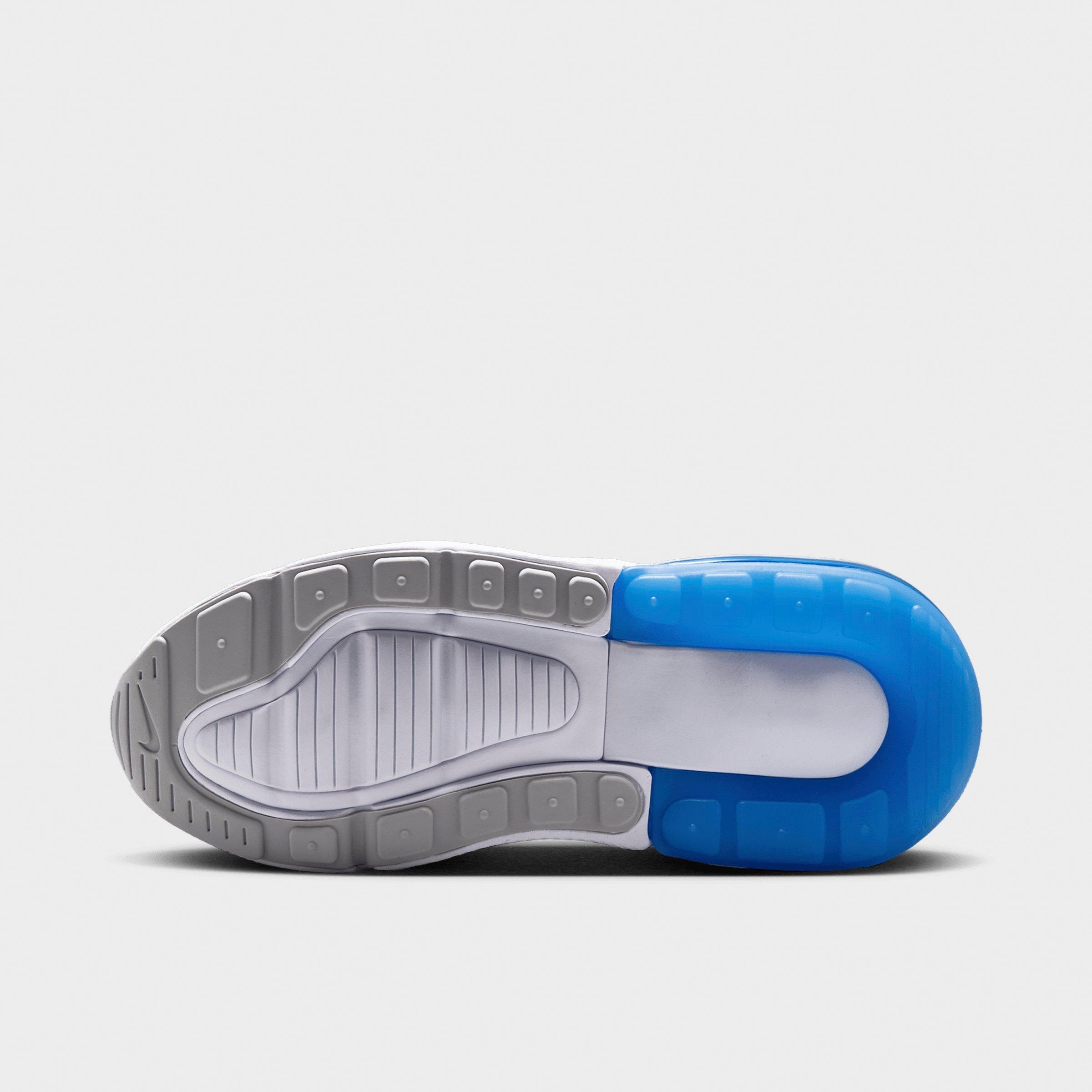Little Kids' Nithtke Air Max 270 Casual Shoes - White/Football Blue/Arctic Green/Pinksicle - Bottom view
