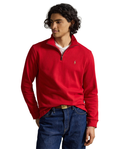 Polo Ralph Lauren Men's Estate-Rib Cotton Quarter-Zip Sweater - RL 2000 Red