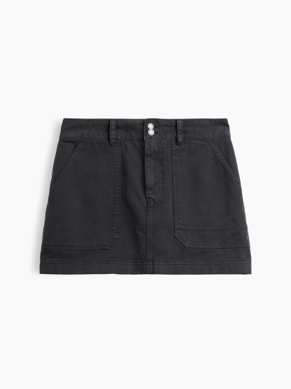 High Rise Mini Utility Skort - True black