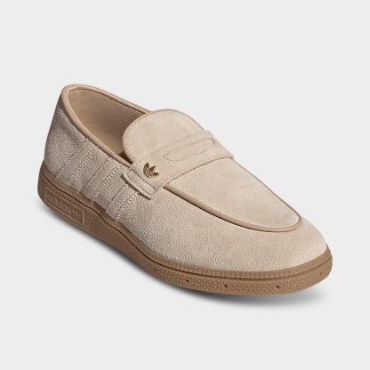 Women's adidas Originals Handball Spezial Loafer Casual Shoes - Part 1 - Magic Beige/Magic Beige/Gum - Both shoes facing left