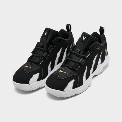 Little Kids' Nithtke Air DT Max ‘96 Low Casual Shoes - Black/Metallic Gold/White - Both shoes facing left
