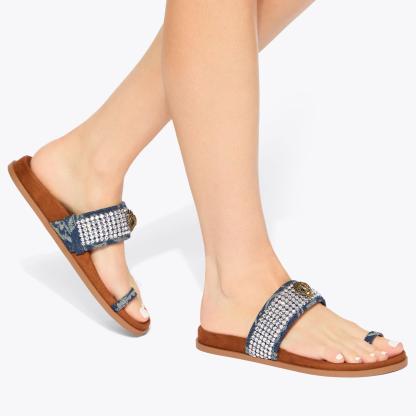 Kurt Geiger London Mesh Toe Thong Sandal - Blue - view 2