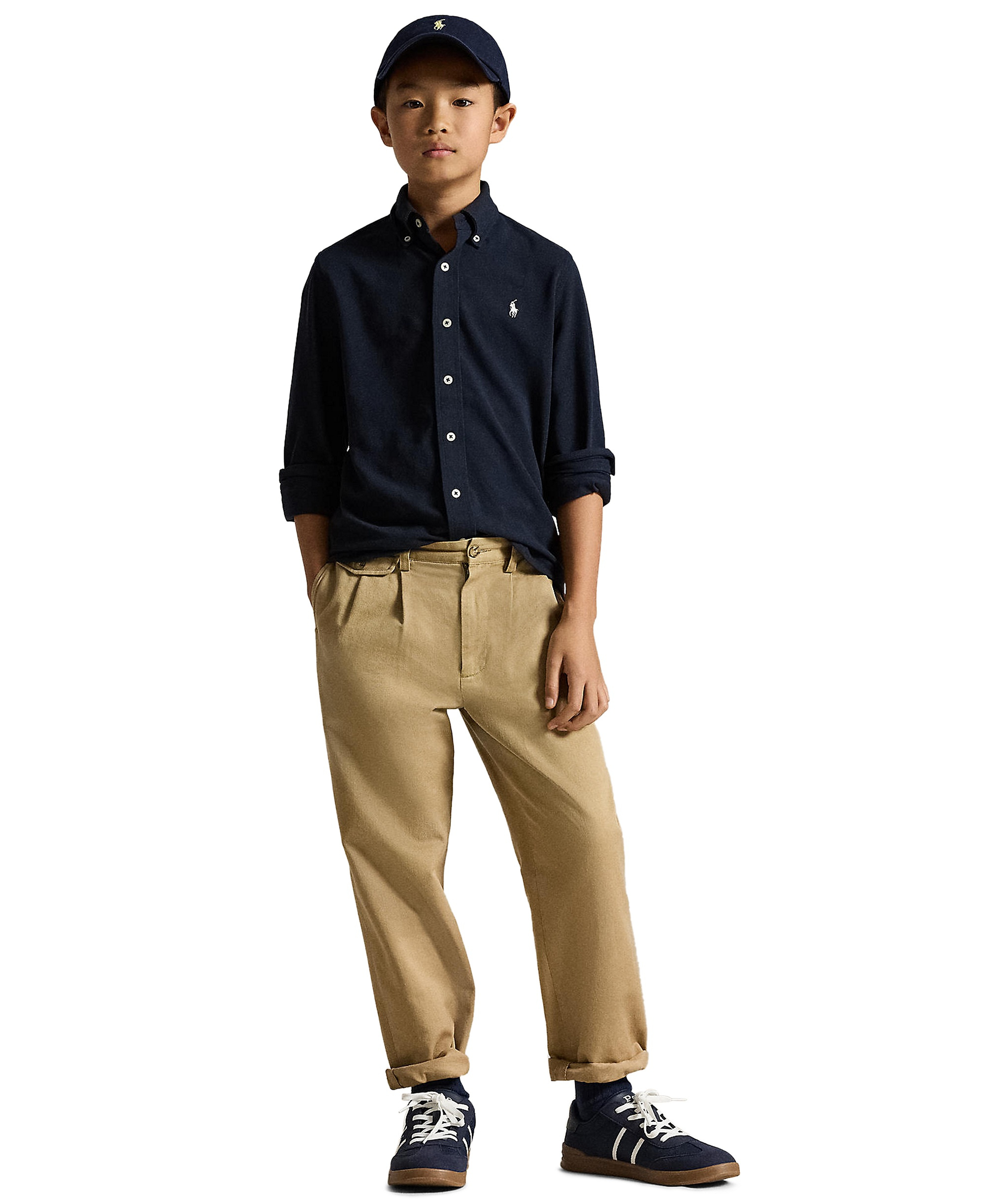 Polo Ralph Lauren Big Boys Featherweight Cotton Mesh Shirt - Aviator Navy