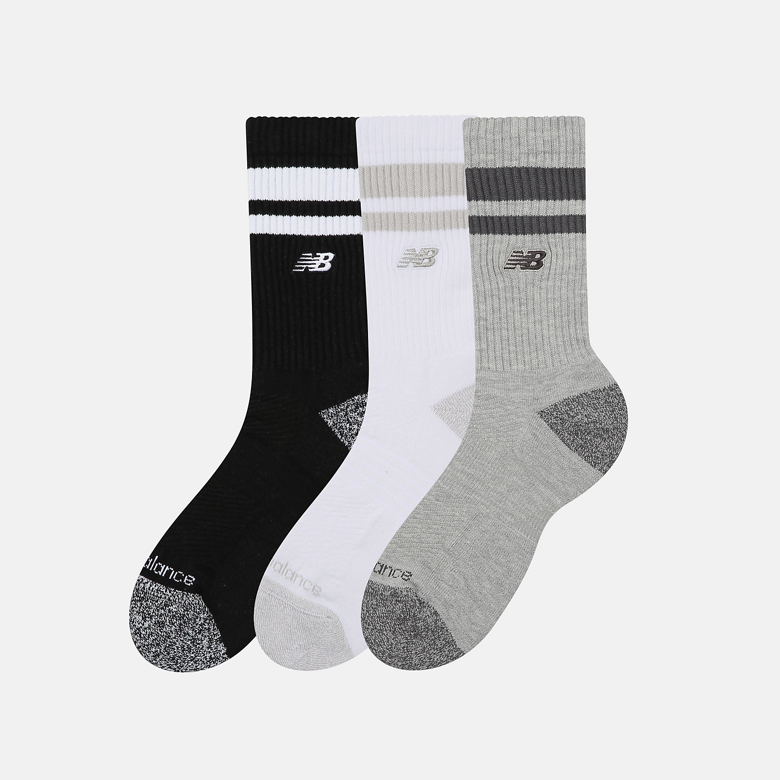 New Balance Active Premium Stripe Crew Socks 3 Pack, LAS35210AS