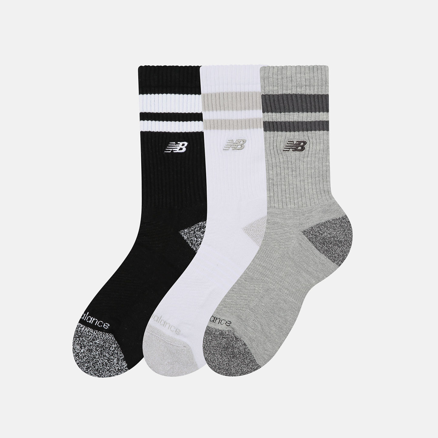 New Balance Active Premium Stripe Crew Socks 3 Pack, LAS35210AS