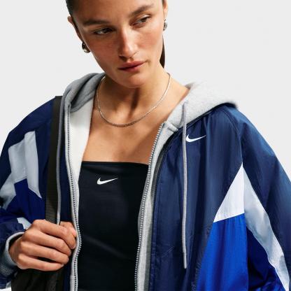 Women's Nithtke Sportswear Oversized Track Jacket - Midnight Navy/Old Royal/White/White