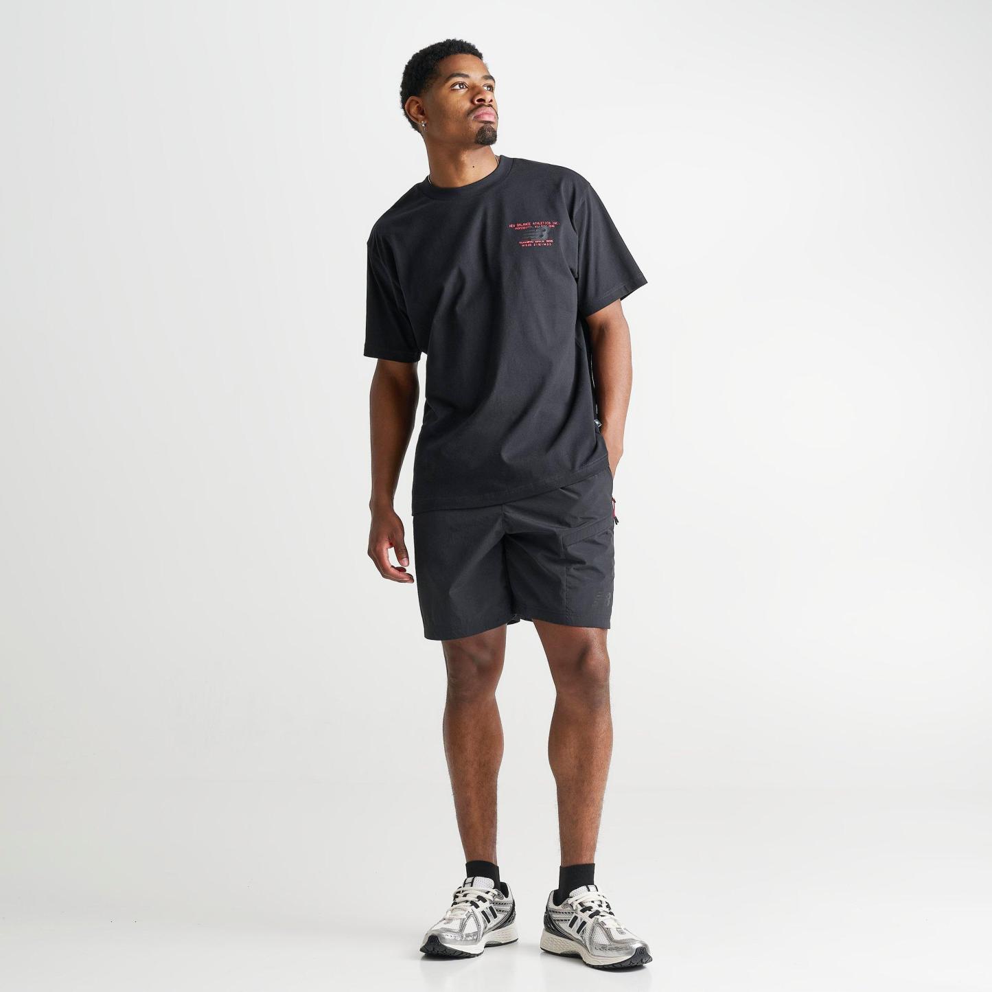 Men's New Balance Vision Woven Shorts - Black/Red - view 2