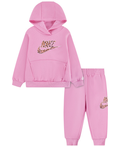 Nike Toddler Girls' 2T-4T Futura Logo Hoodie and Joggers, 2-Piece Set - Pink Rise