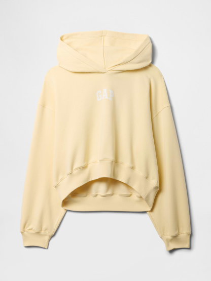 VintageSoft Crop Logo Hoodie - Maize yellow