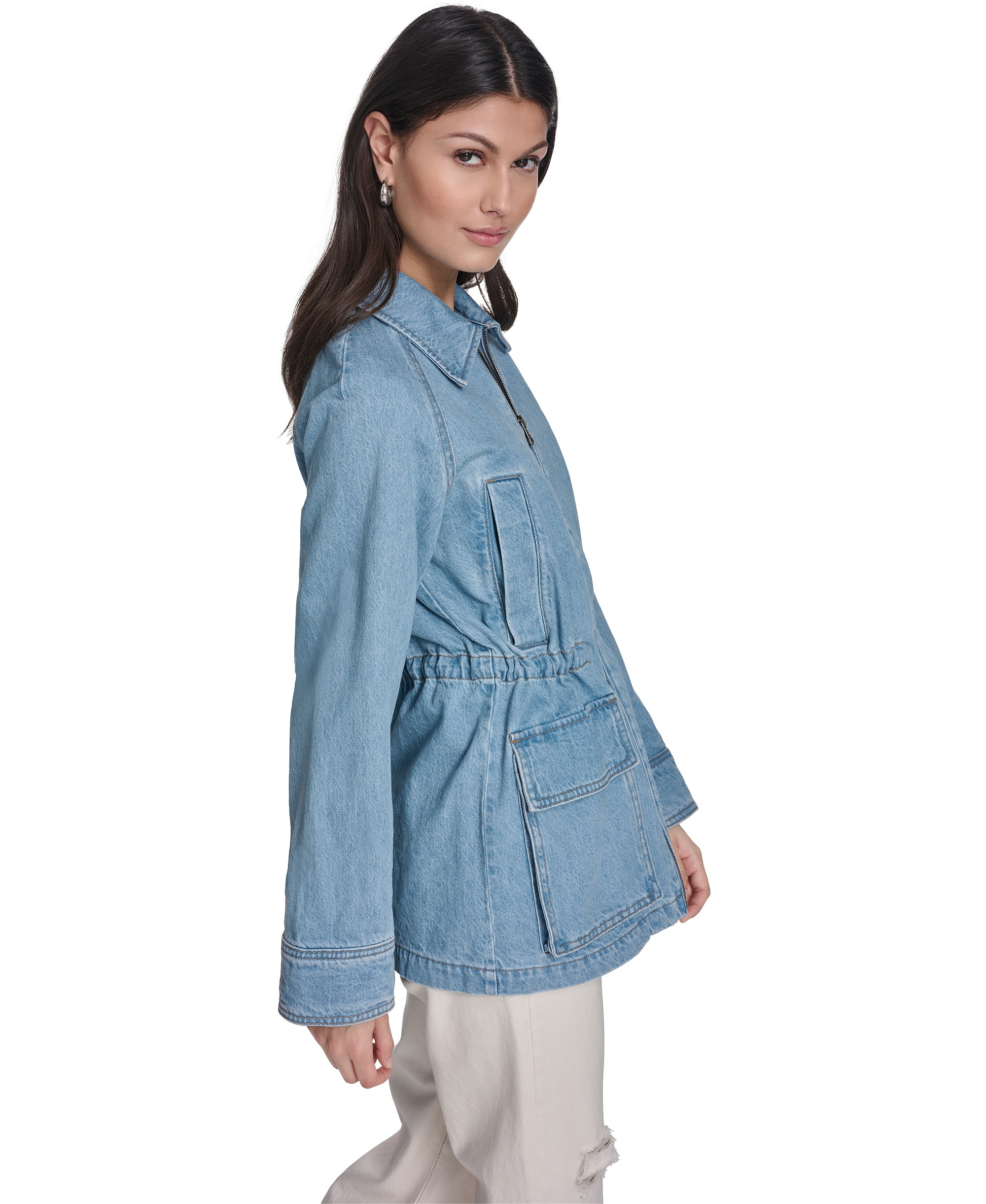 Levi's Women's Cinch Waist Cotton Barn Jacket - Light Wash Denim