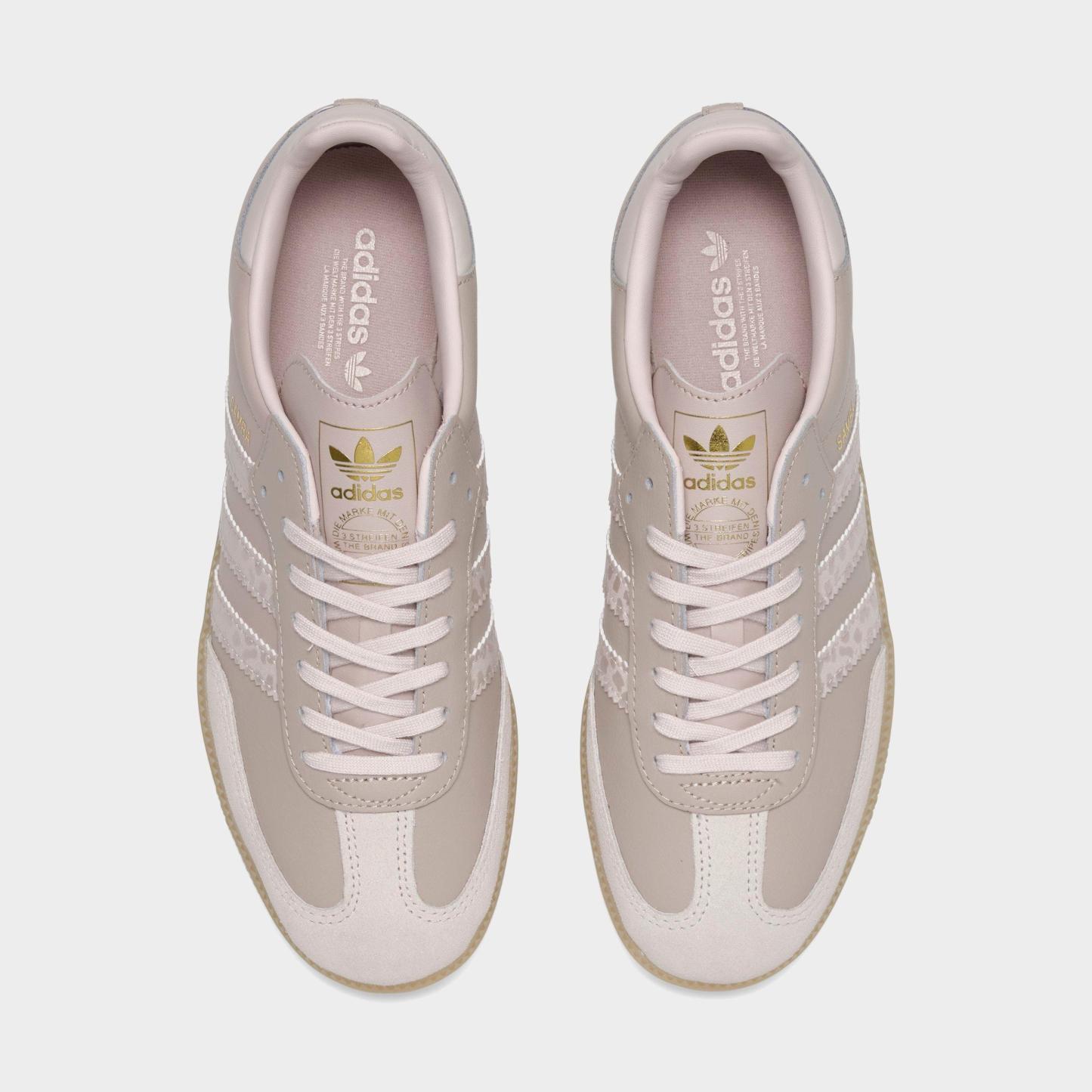 Big Kids' adidas Originals Samba OG Casual Shoes - Part 2 - Wonder Taupe/Putty Mauve/Gold Metallic - Top view