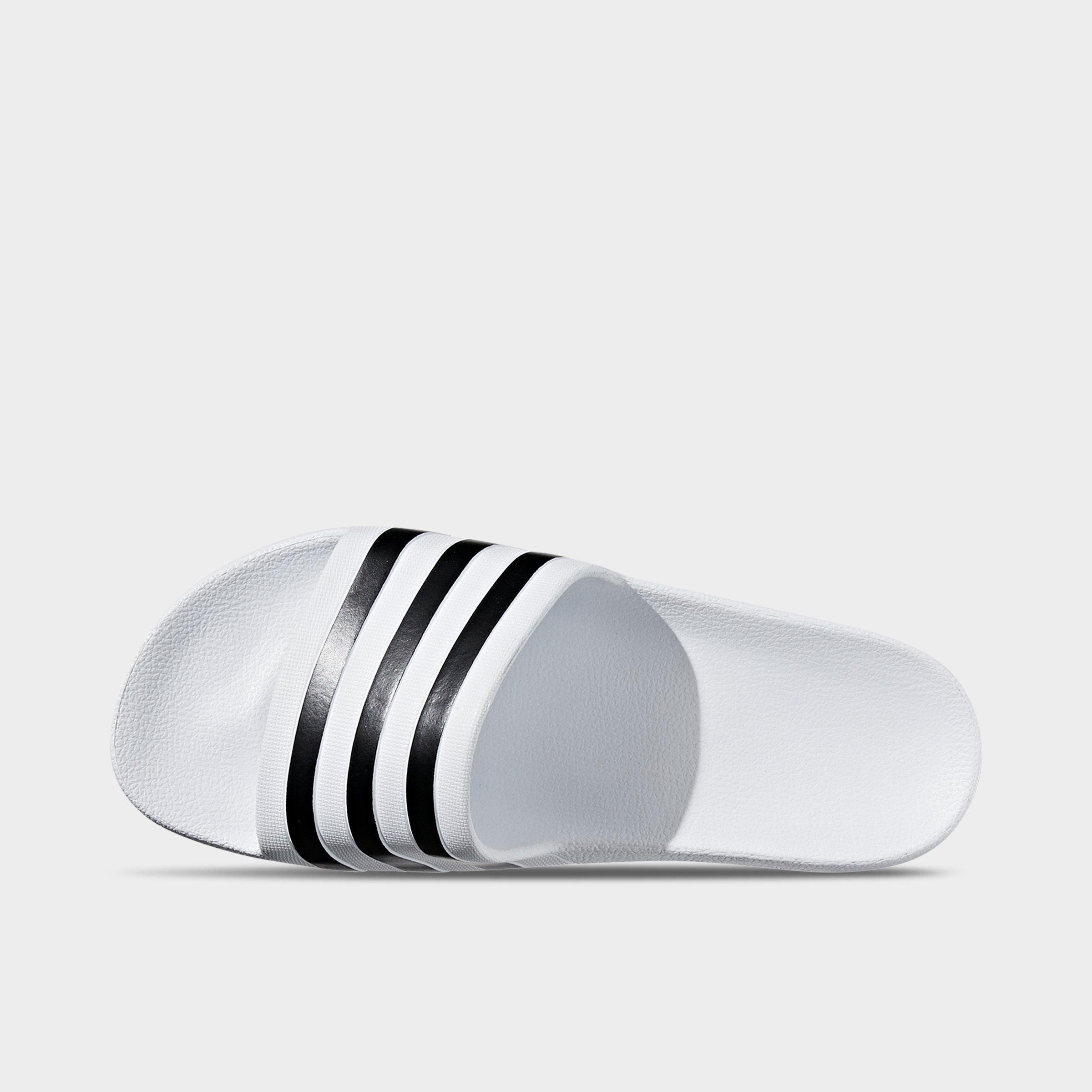 adidas adilette Aqua Slide Sandals - White/Black/White - Top view