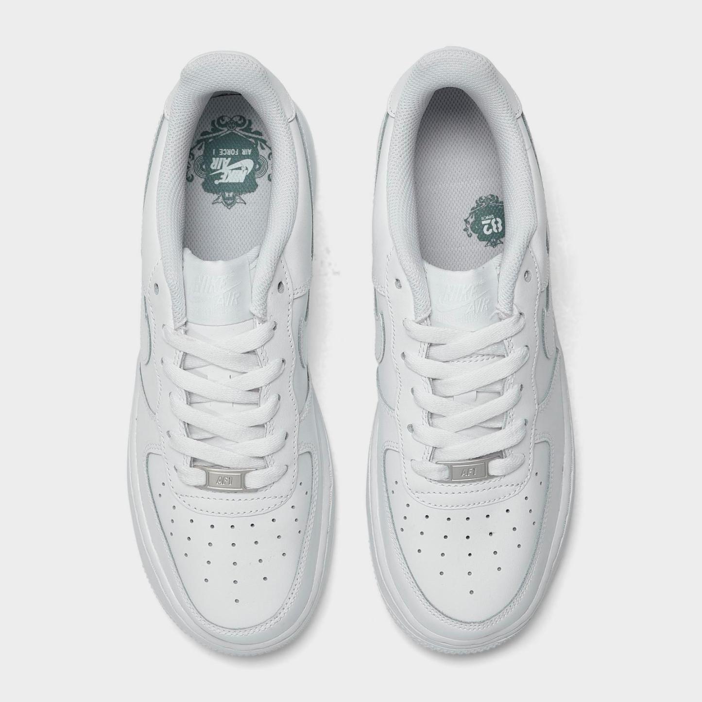 Big Kids' Nike Air Force 1 Low Casual Shoes - White/White