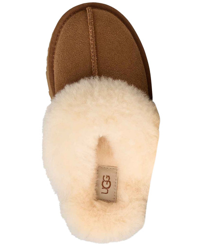 UGG® Kids Round Toe Disquette Slippers - Chestnut