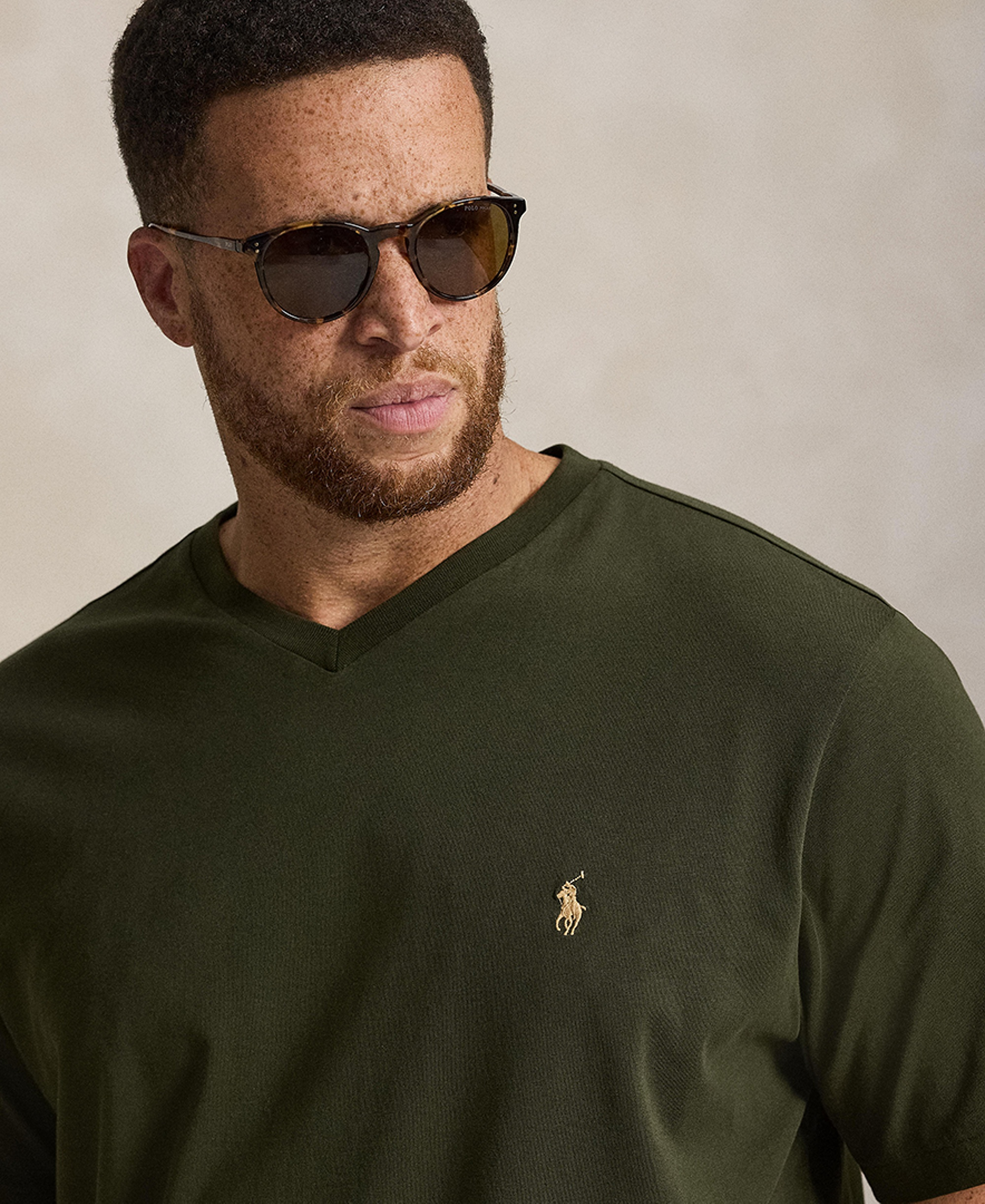 Polo Ralph Lauren Men's Big & Tall V-Neck T-Shirt - Company Olive/C8526