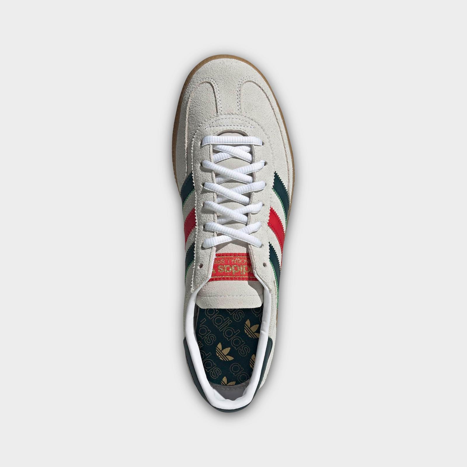Men's adidas Originals Mexico Handball Spezial Casual Shoes - Cloud White/Aurora Ivy/Better Scarlet - view 5