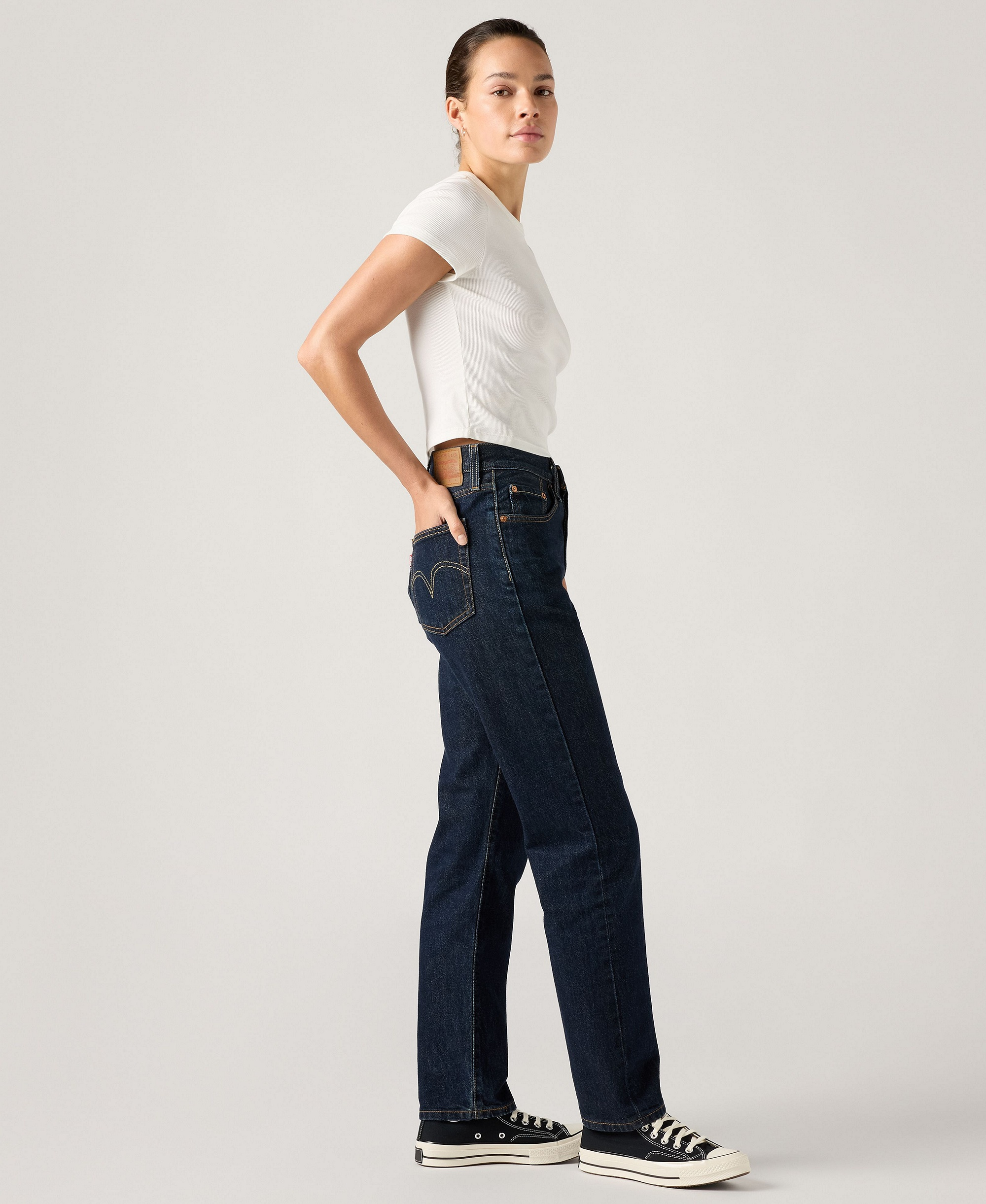 Levi's Women's 501 Original-Fit Straight-Leg Jeans - Deep Breath T3