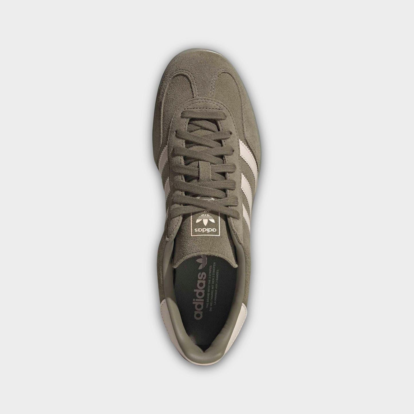Men's adidas Originals Gazelle Indoor Casual Shoes - Olive Strata/Wonder Quartz/Clay - Top view