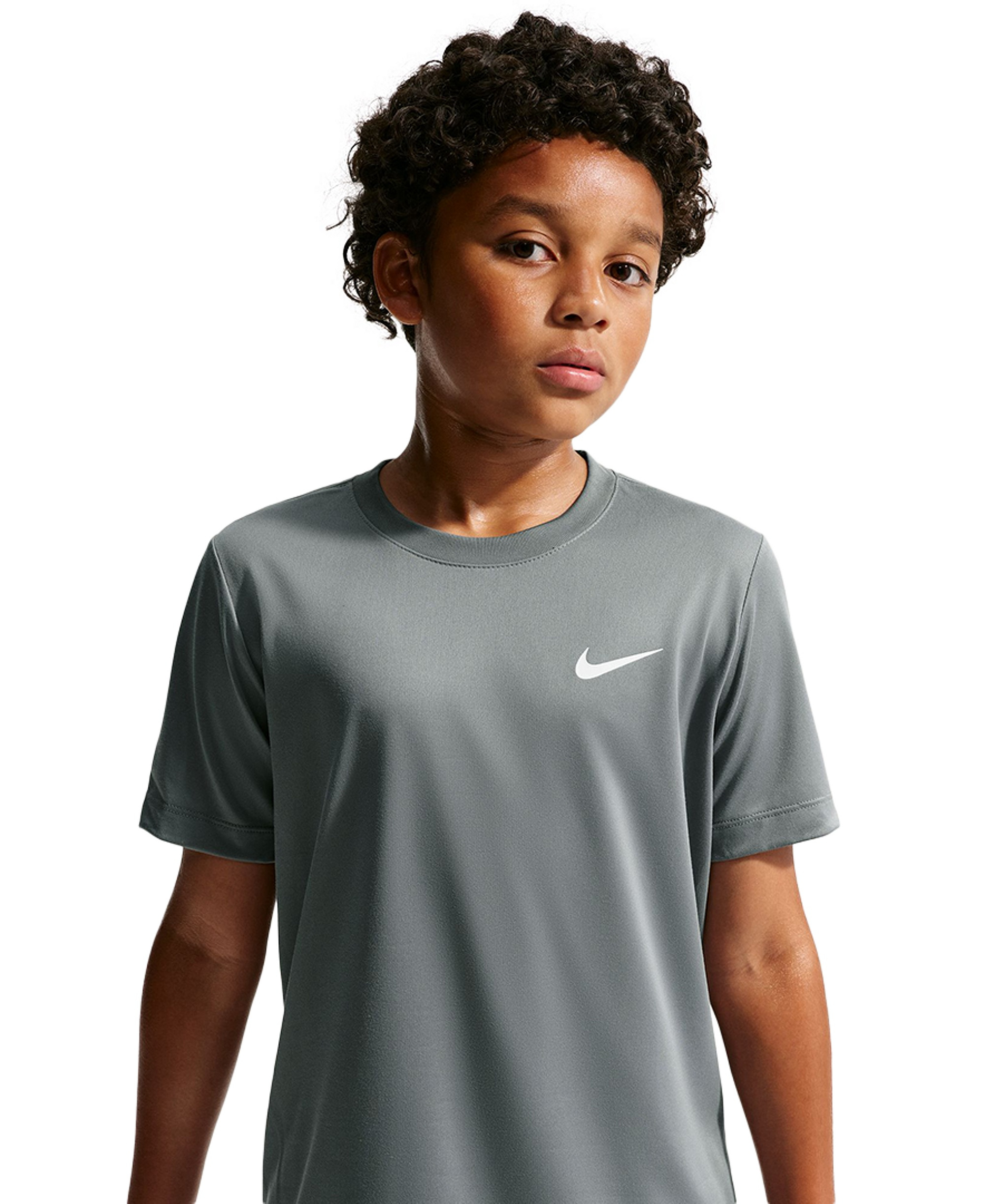 Nike Boys' and Girls' 6-20 Legend Dri-FIT Logo Graphic T-Shirt - Gray