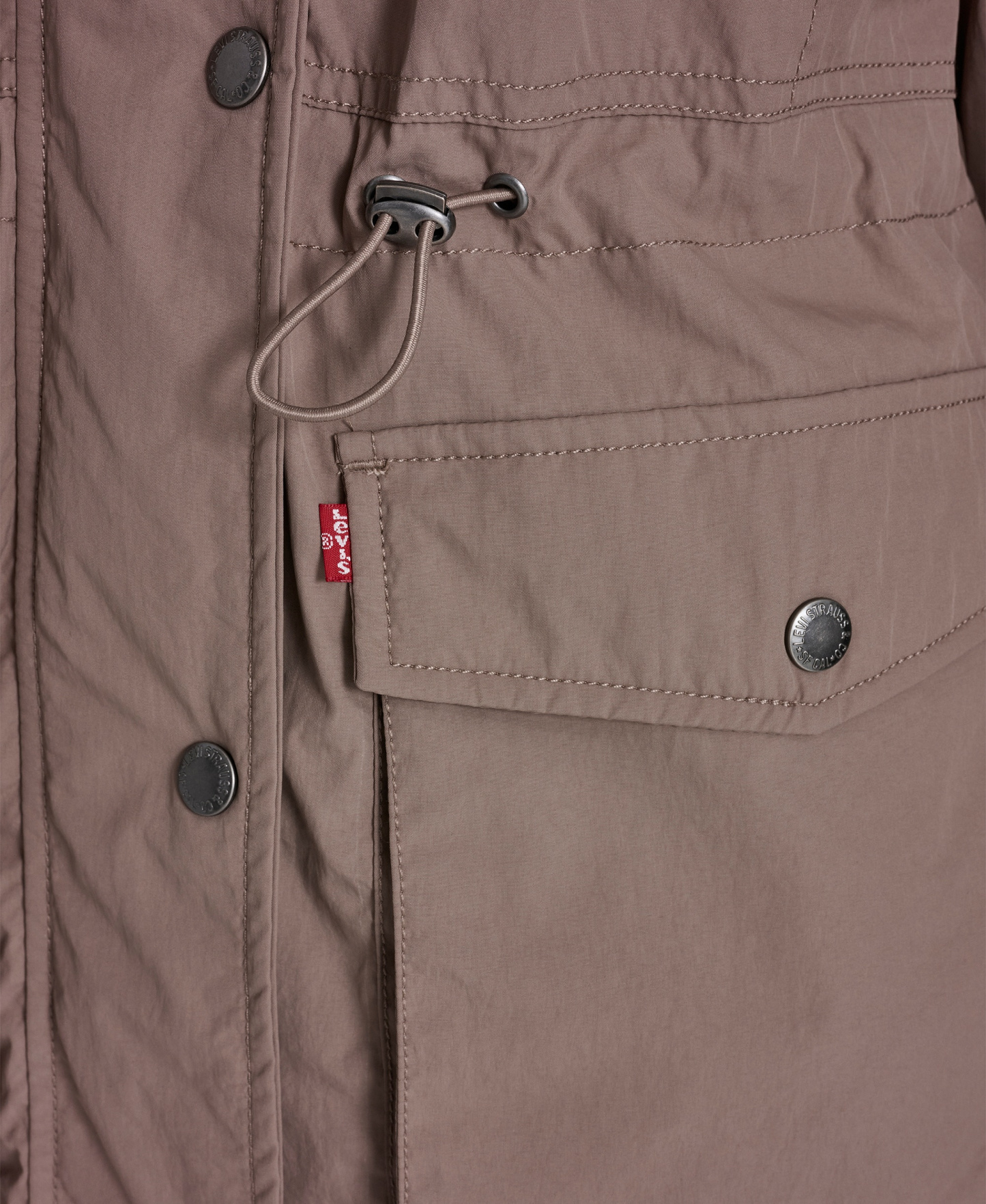 Levi's Women's Cinch-Waist Hooded Rain Anorak Jacket - Pine Bark
