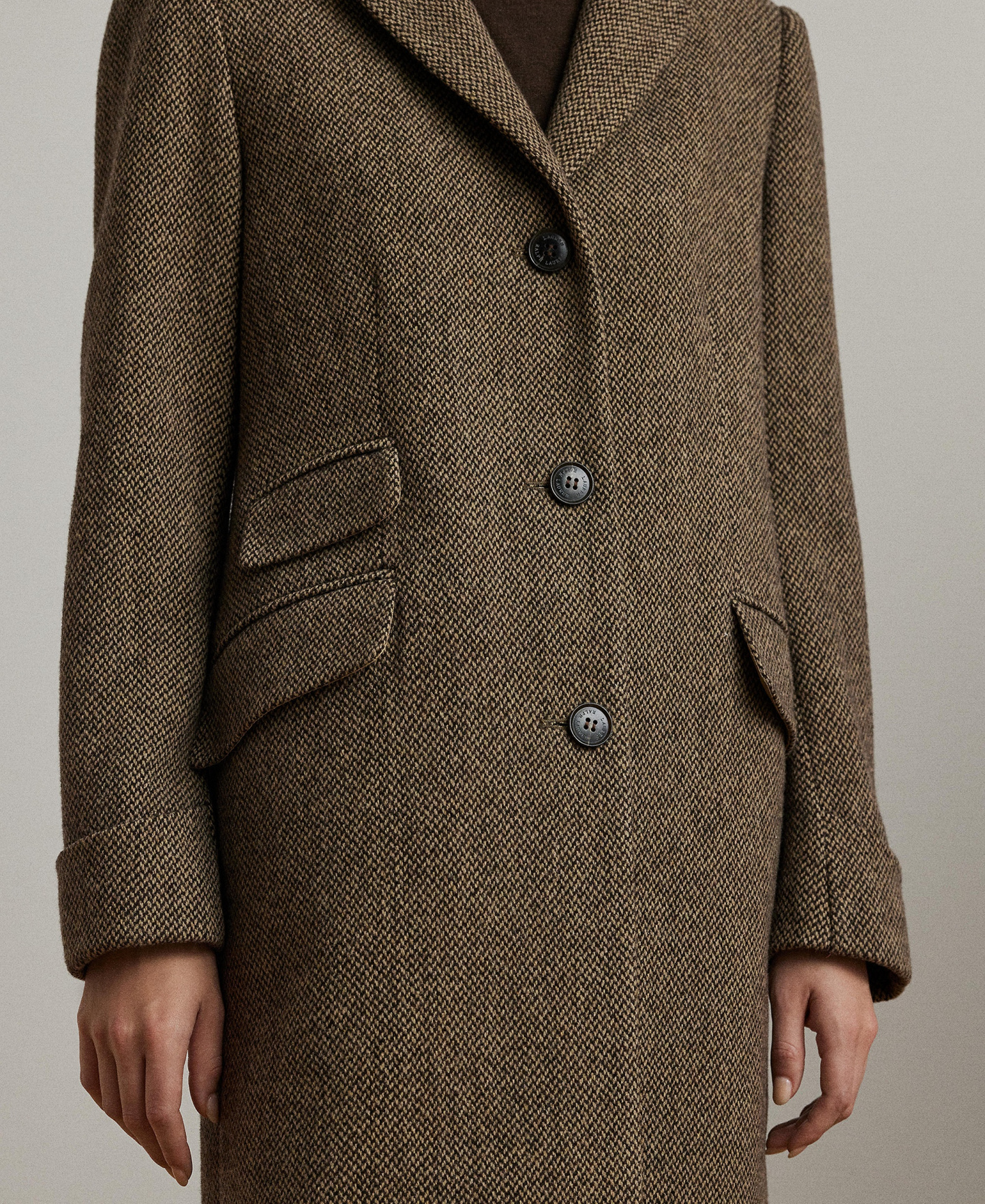 Lauren Ralph Lauren Women's Single-Breasted Walker Coat, Created for Macy's - Brown Broken Twill