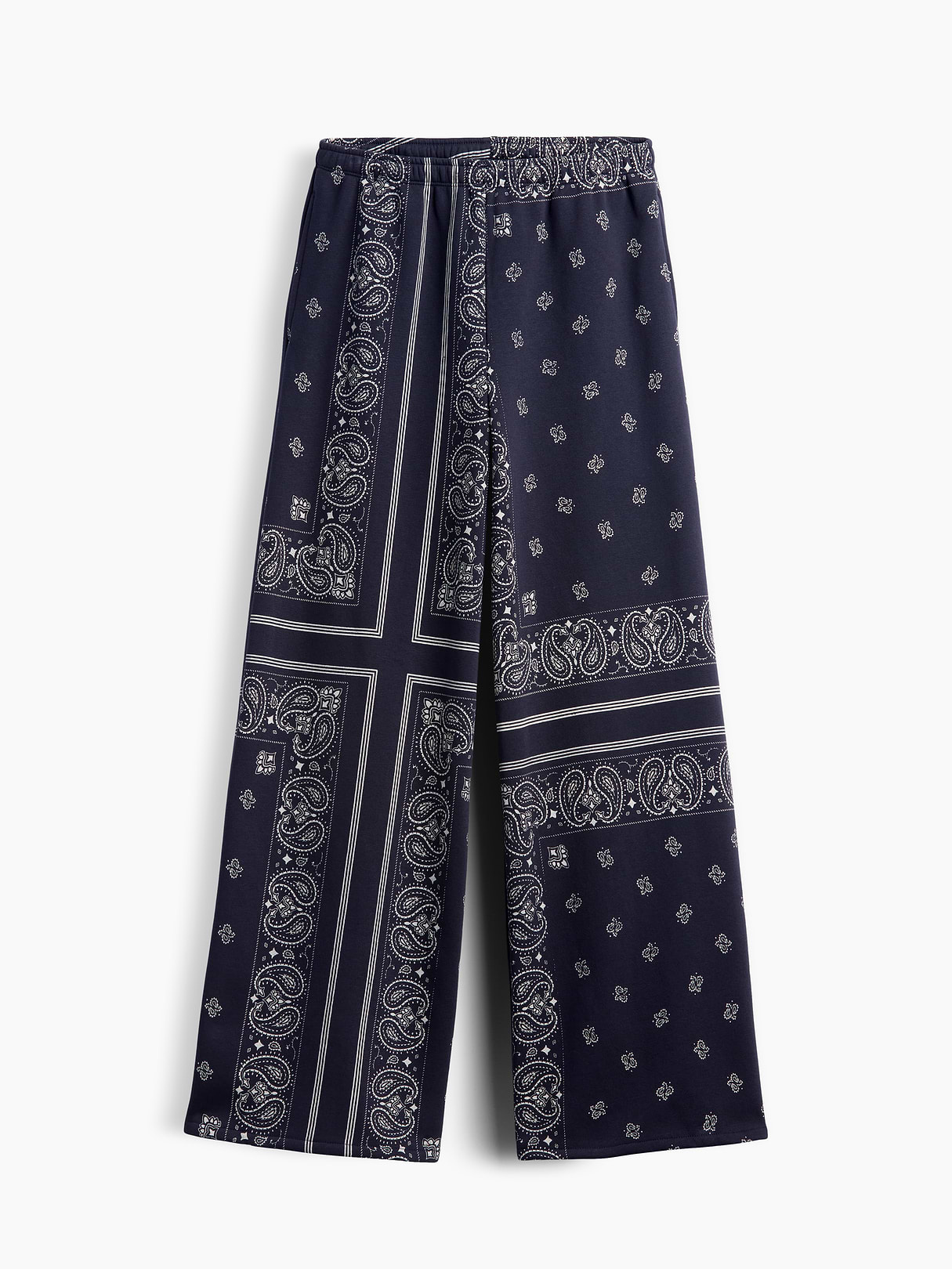 VintageSoft Baggy Sweatpants - Navy blue bandana print