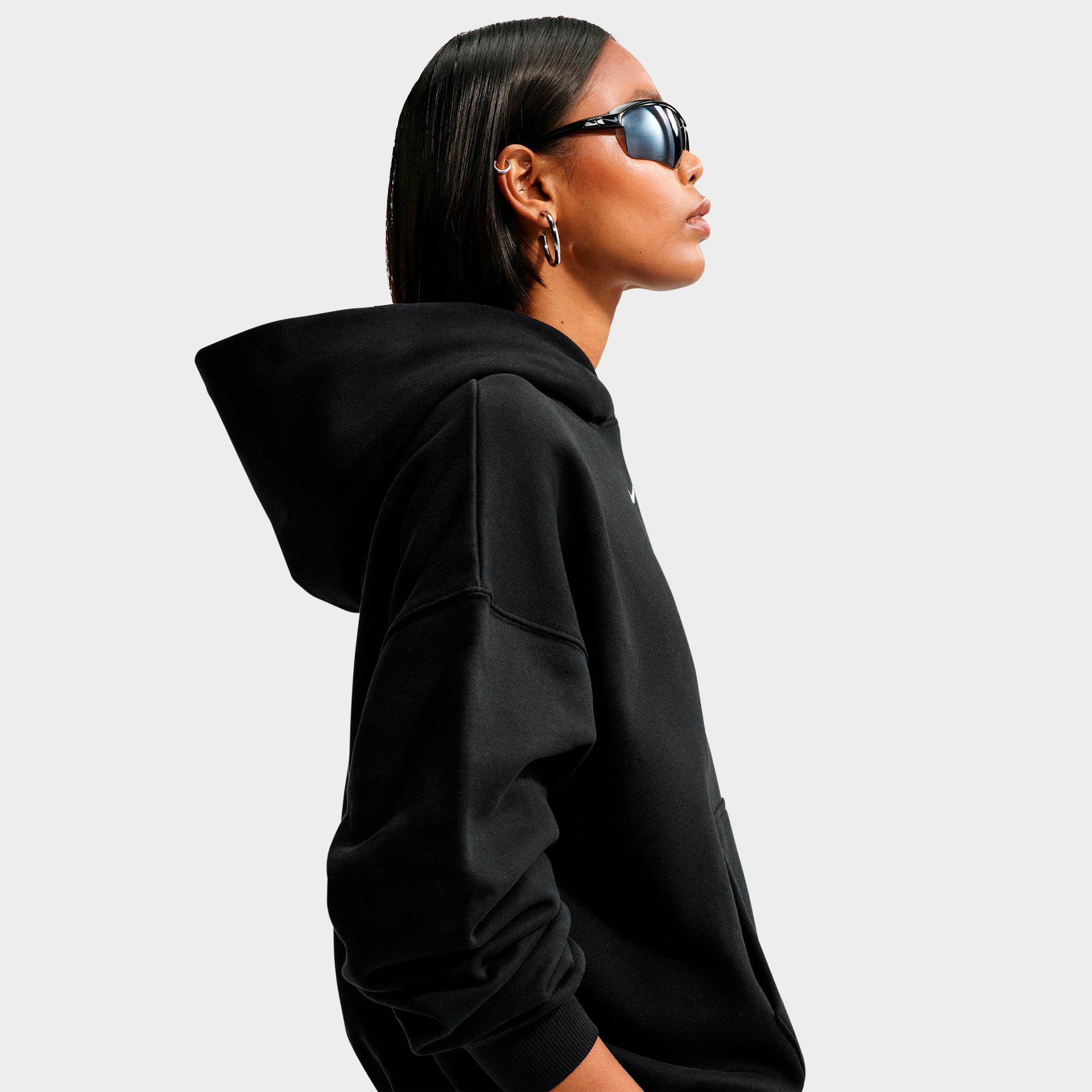 Women's Nithtke Studio Fleece Medium-Weight Camo Oversized Pullover Hoodie - Total Black/Sail