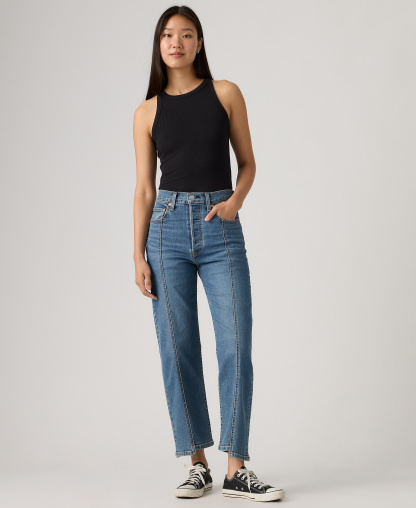 Levi's Women's Ribcage Seamed High-Rise Straight Ankle Jeans - As It Seams
