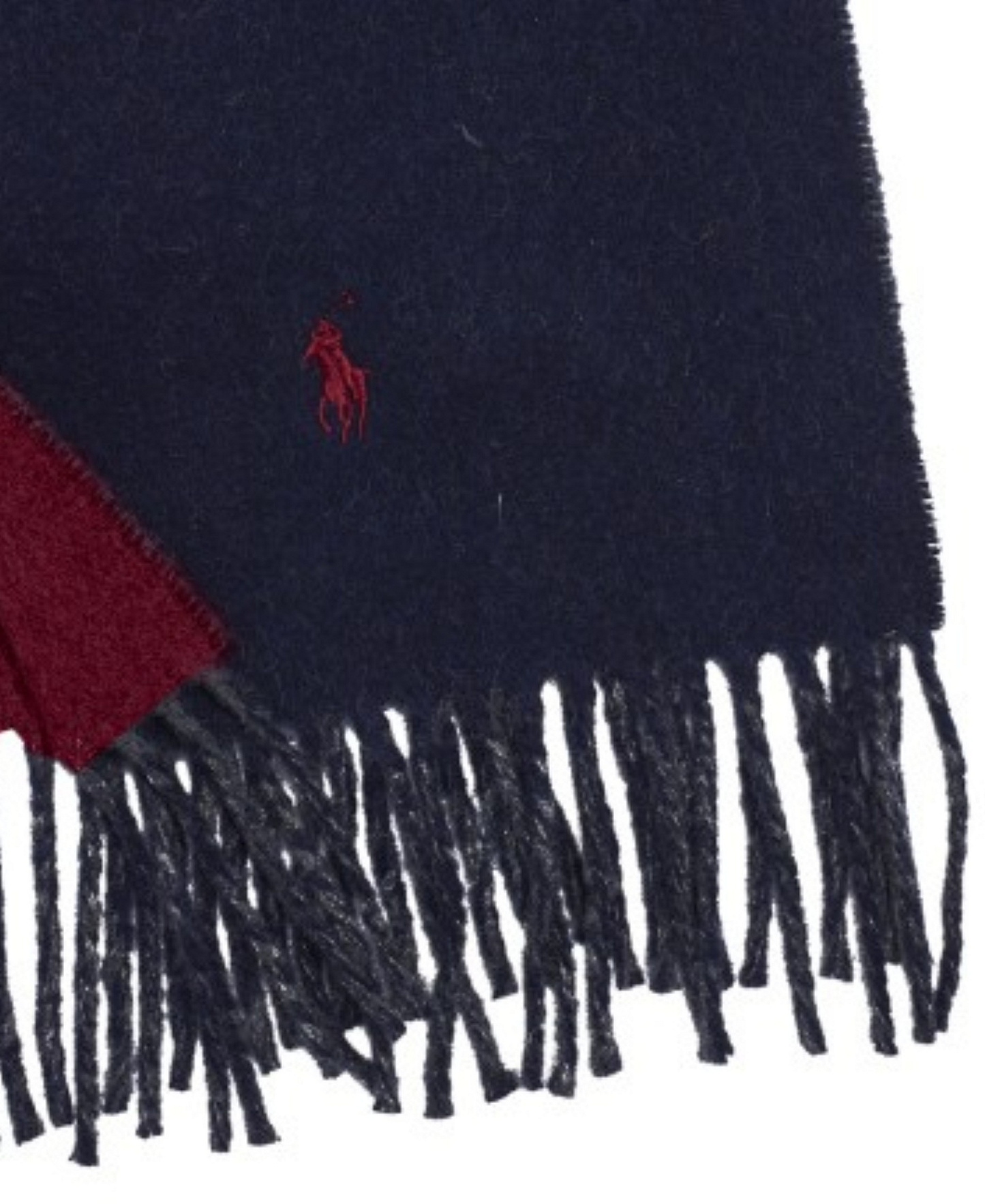 Polo Ralph Lauren Men's Classic Wool Blend Reversible Scarf - Newport Navy/Harvard Wine