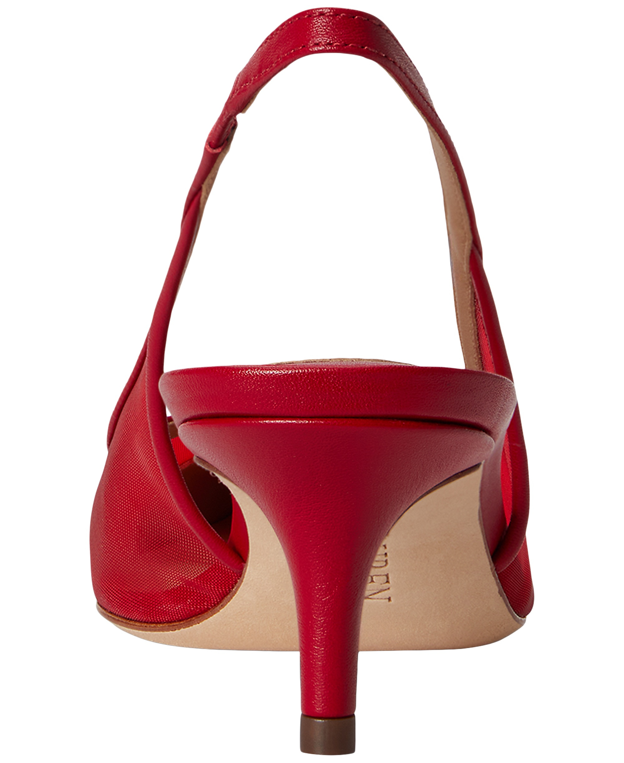 Lauren Ralph Lauren Women's Lolah Mesh and Nappa Slingback Pumps - Festive Red
