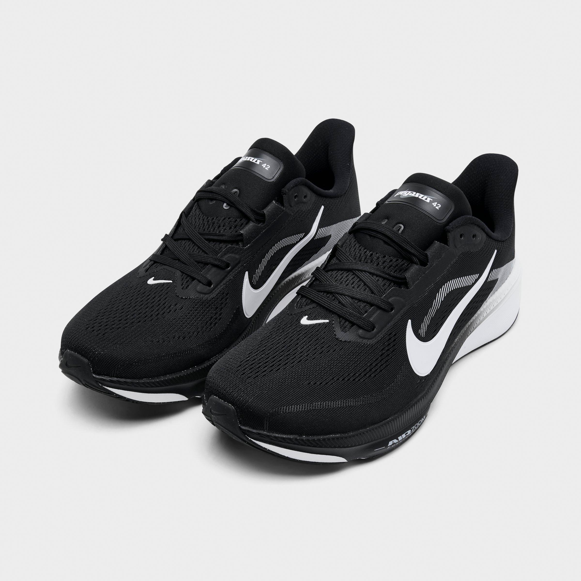 Men's Nithtke Pegasus 42 Running Shoes - Part 1 - Black/Photon Dust/White - Both shoes facing left