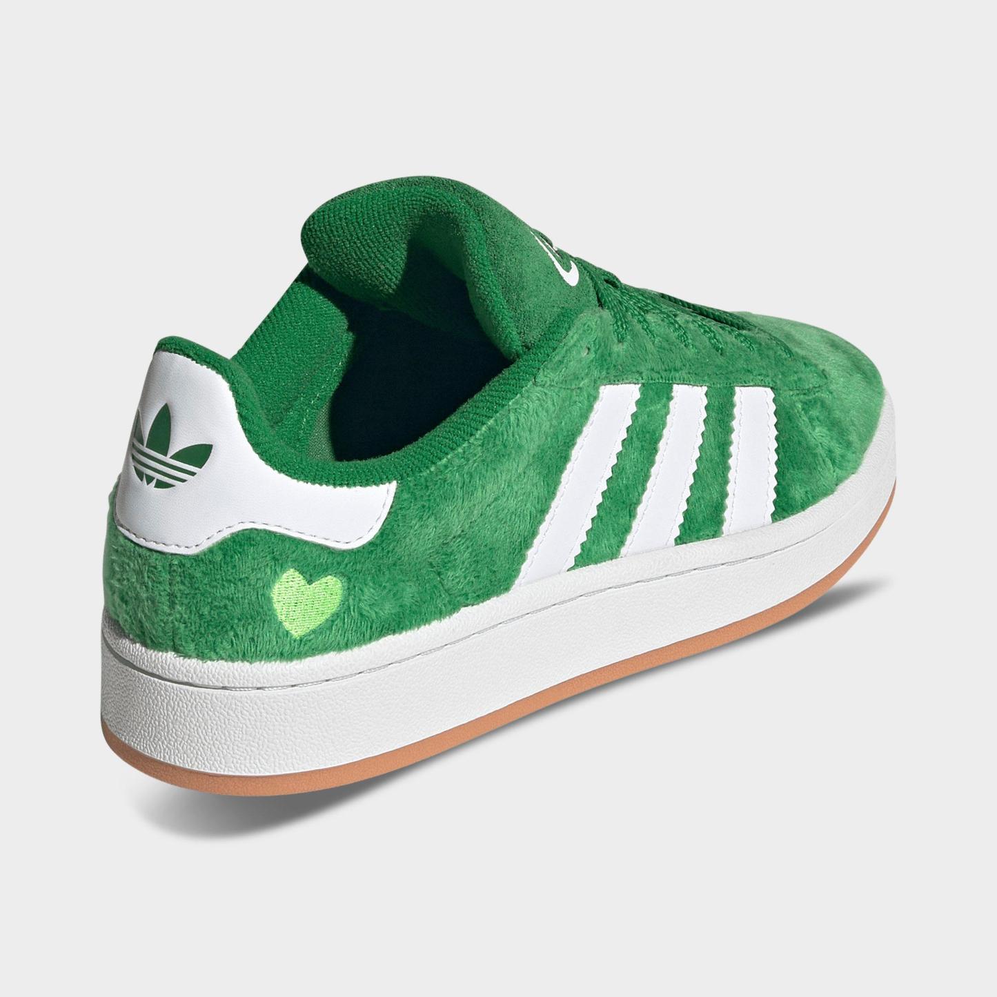Big Kids' adidas Originals Campus 00s Casual Shoes - Green/Cloud White/Gum - Back view