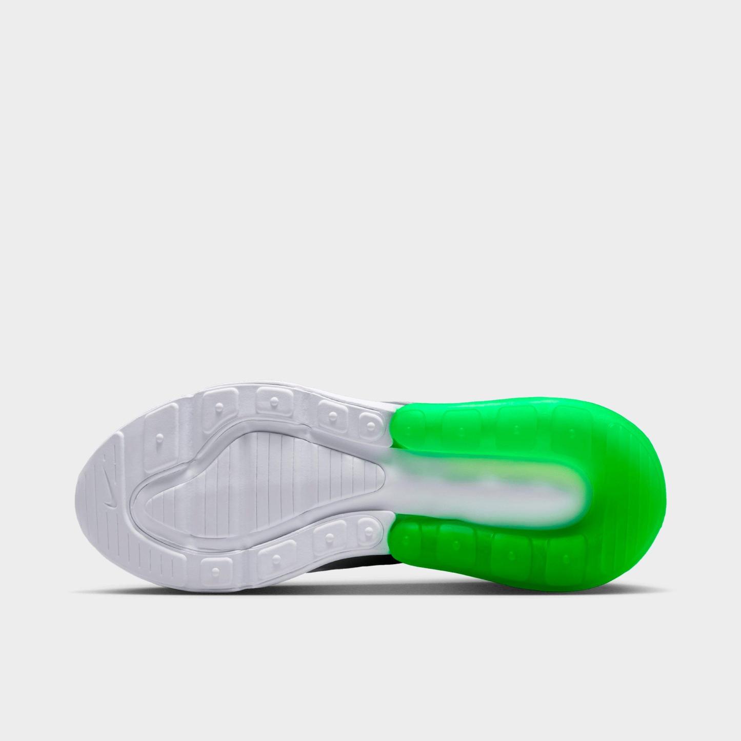 Big Kids' Nithtke Air Max 270 Casual Shoes - Wolf Grey/Smoke Grey/Green Spark/Racer Blue - Bottom view