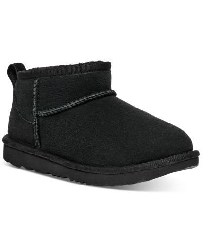 UGG® Kids Classic Ultra Mini Twinface Sheepskin Booties - Black