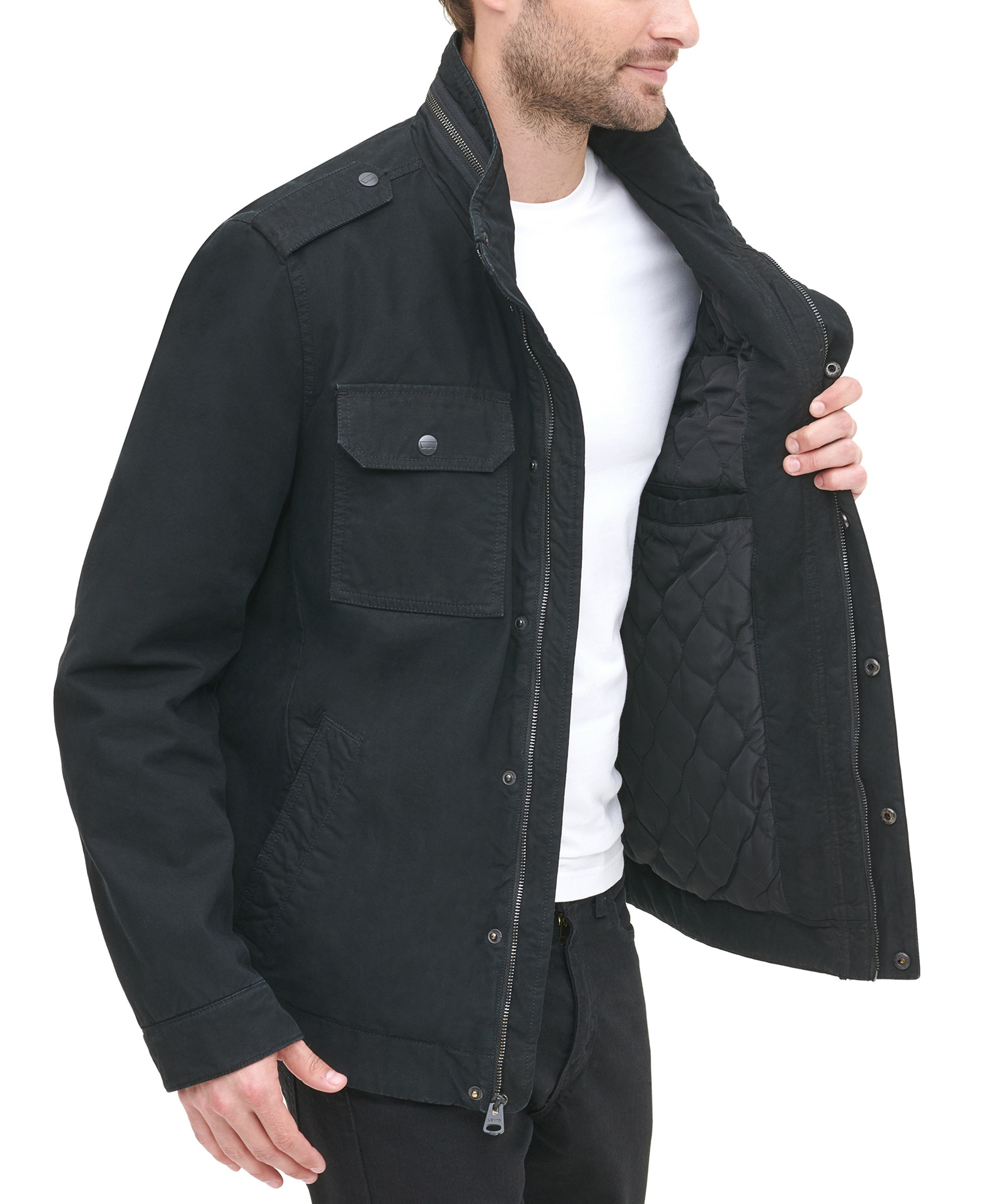 Levi's Men's Cotton Zip-Front Jacket - Black