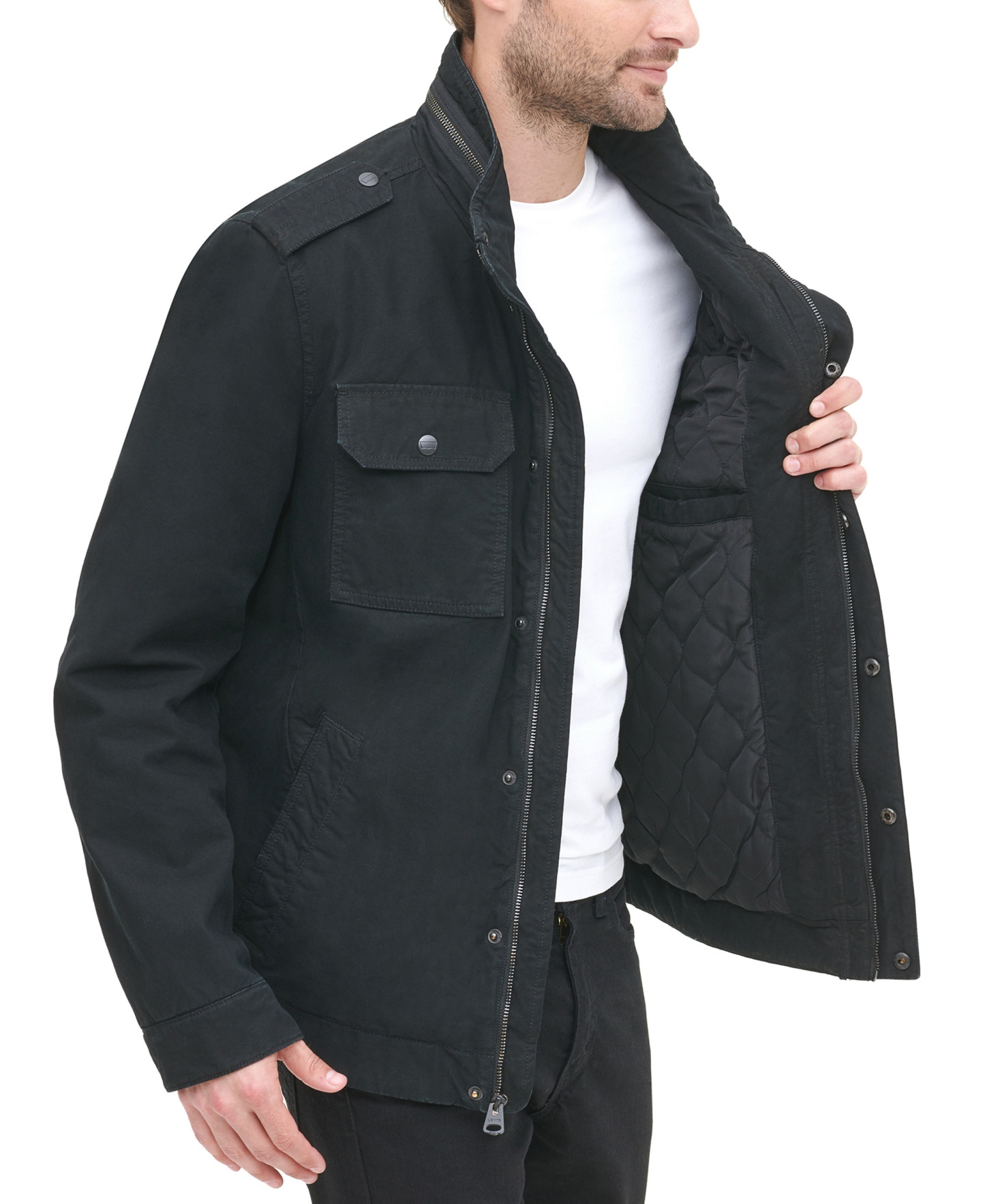 Levi's Men's Cotton Zip-Front Jacket - Black
