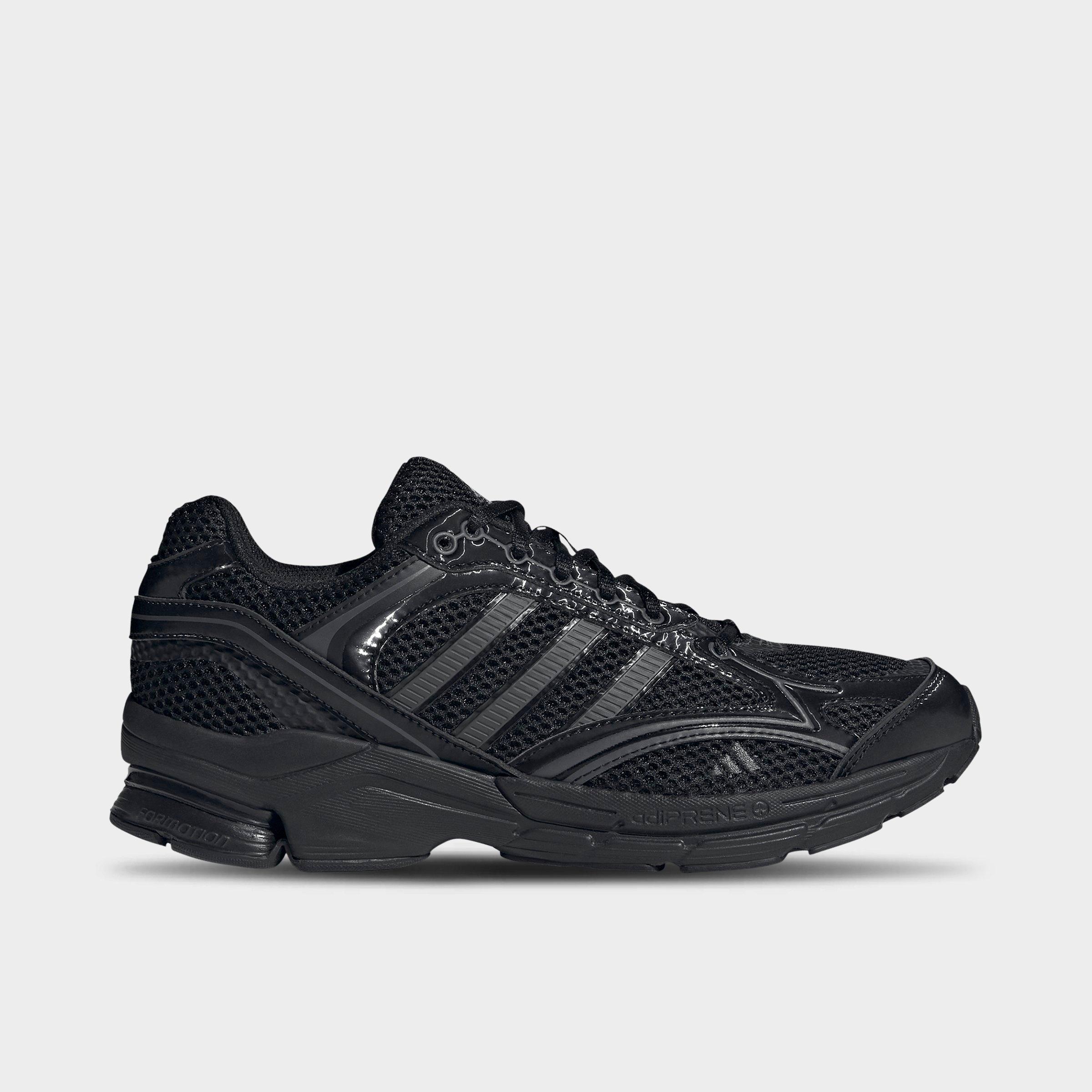 Men's adidas Spiritain 2000 Casual Shoes - Part 1 - Core Black/Grey/Carbon - Left shoe facing left. Outside of the shoe.