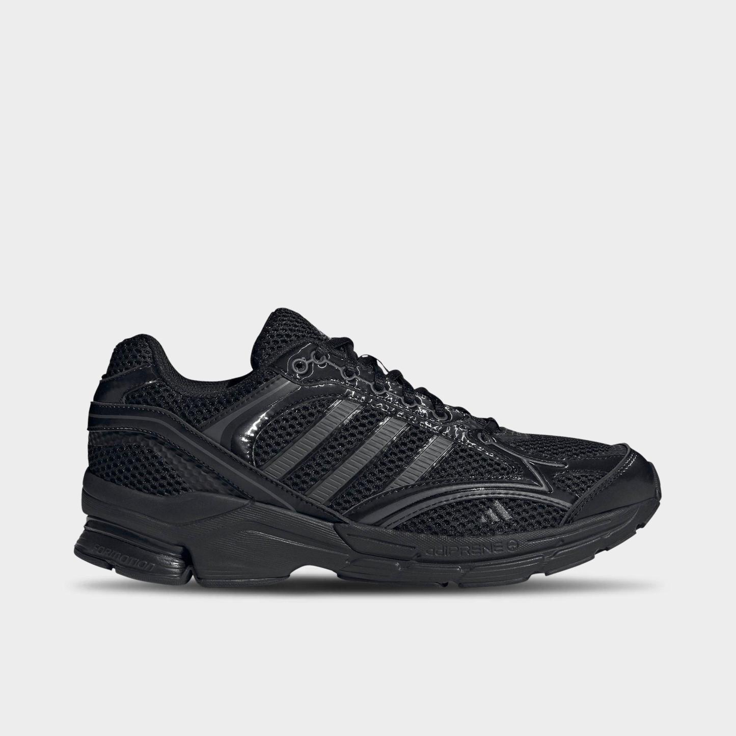 Men's adidas Spiritain 2000 Casual Shoes - Part 1 - Core Black/Grey/Carbon - Left shoe facing left. Outside of the shoe.