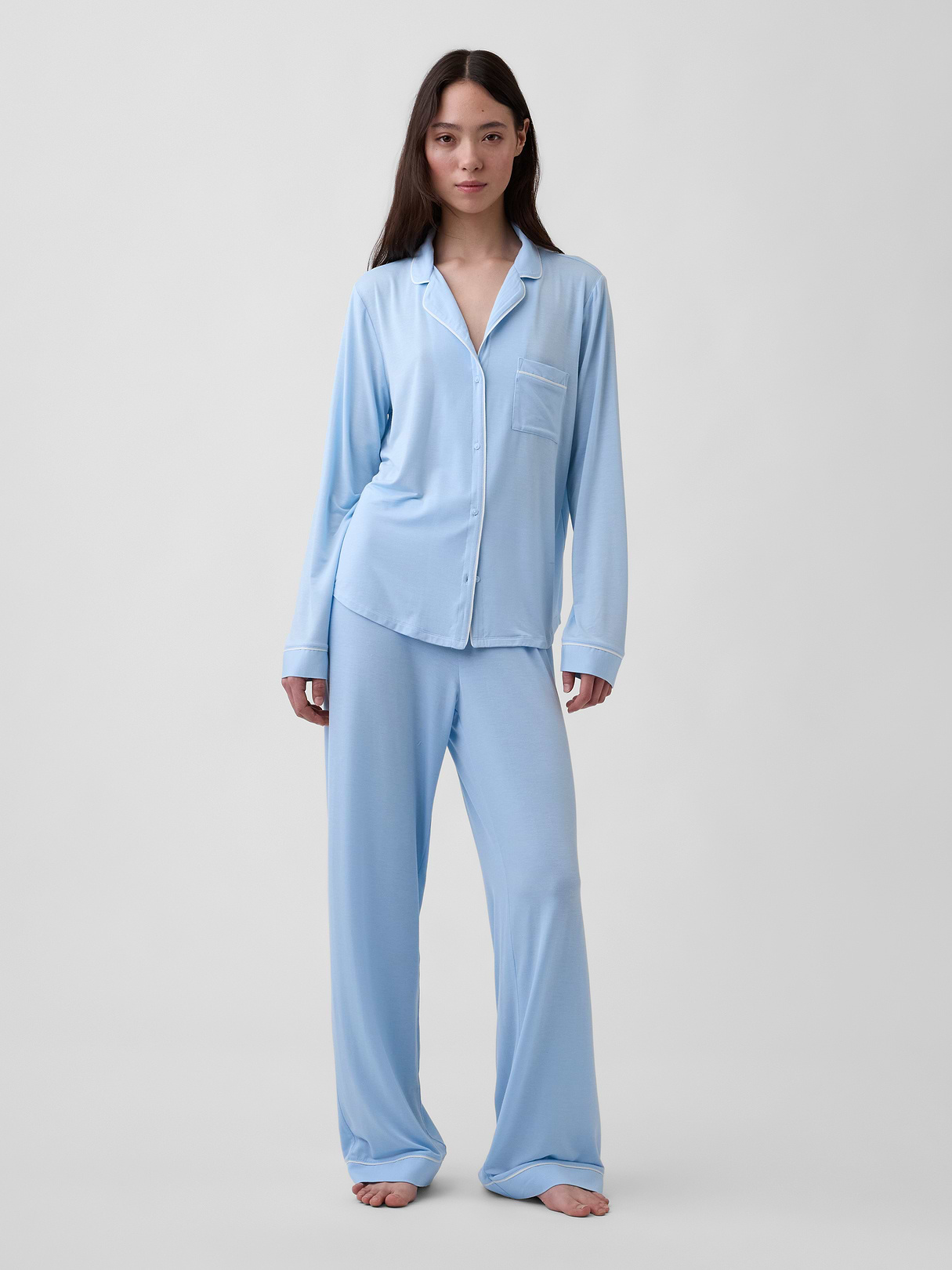 SoftMade Modal PJ Top - Cerulean blue