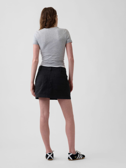 High Rise Mini Utility Skort - True black