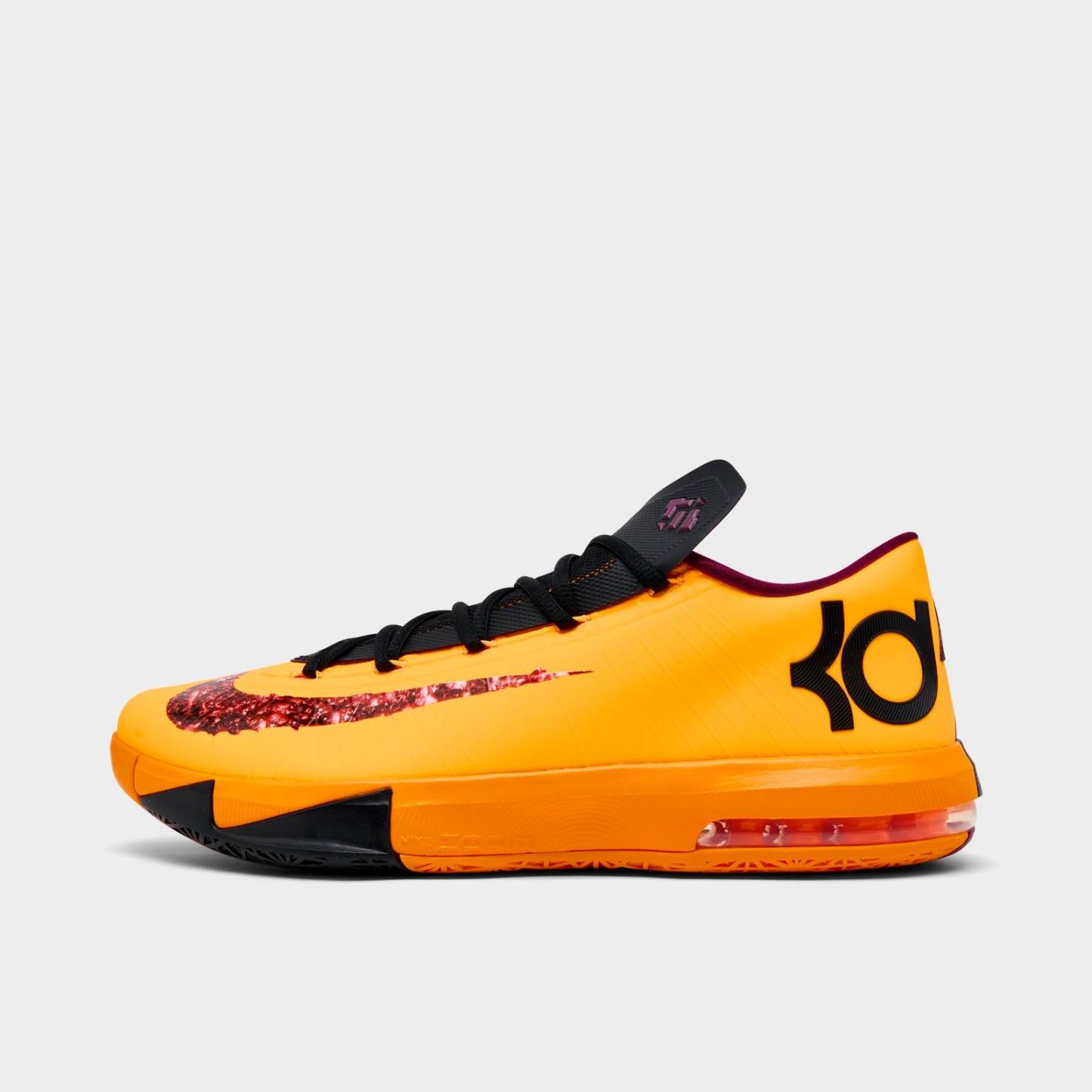 Men's Nike KD 6 Basketball Shoes - Laser Orange/Raspberry Red/Black
