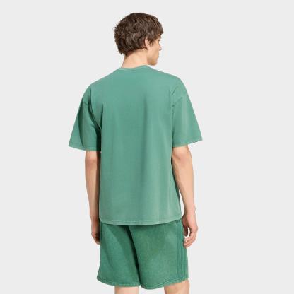 Men's adidas Originals Trefoil Essentials Washed Loose T-Shirt - Collegiate Green